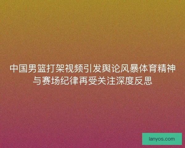 中国男篮打架视频引发舆论风暴体育精神与赛场纪律再受关注深度反思